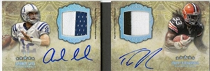 2012 Andrew Luck & Robert Griffin III Dual Signed Certified Dual Signed Autograph Rookie Card Lot of (7) Including a Luck/Richardson Dual Signed Patch 4/5 